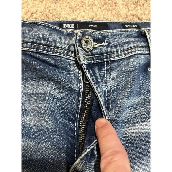 BKE Jeans Mens 34X32 Blue Denim Tyler Relaxed Straight Stretch Buckle - EUC - Picture 3 of 11